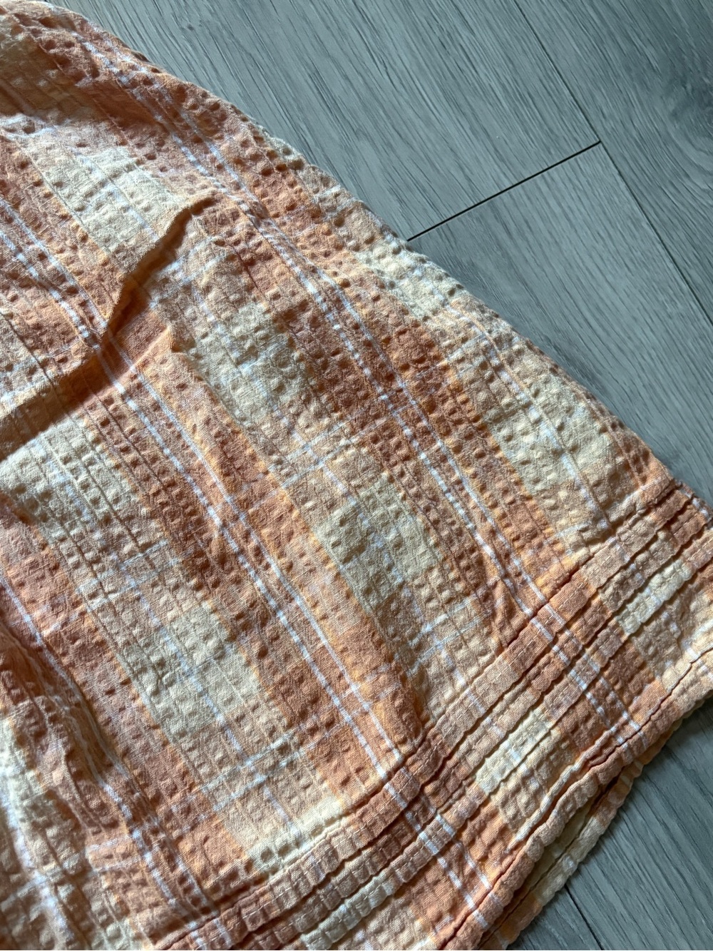 American Eagle Outfitters Peach & Cream Smocked Strap Dress - Picture 3 of 4